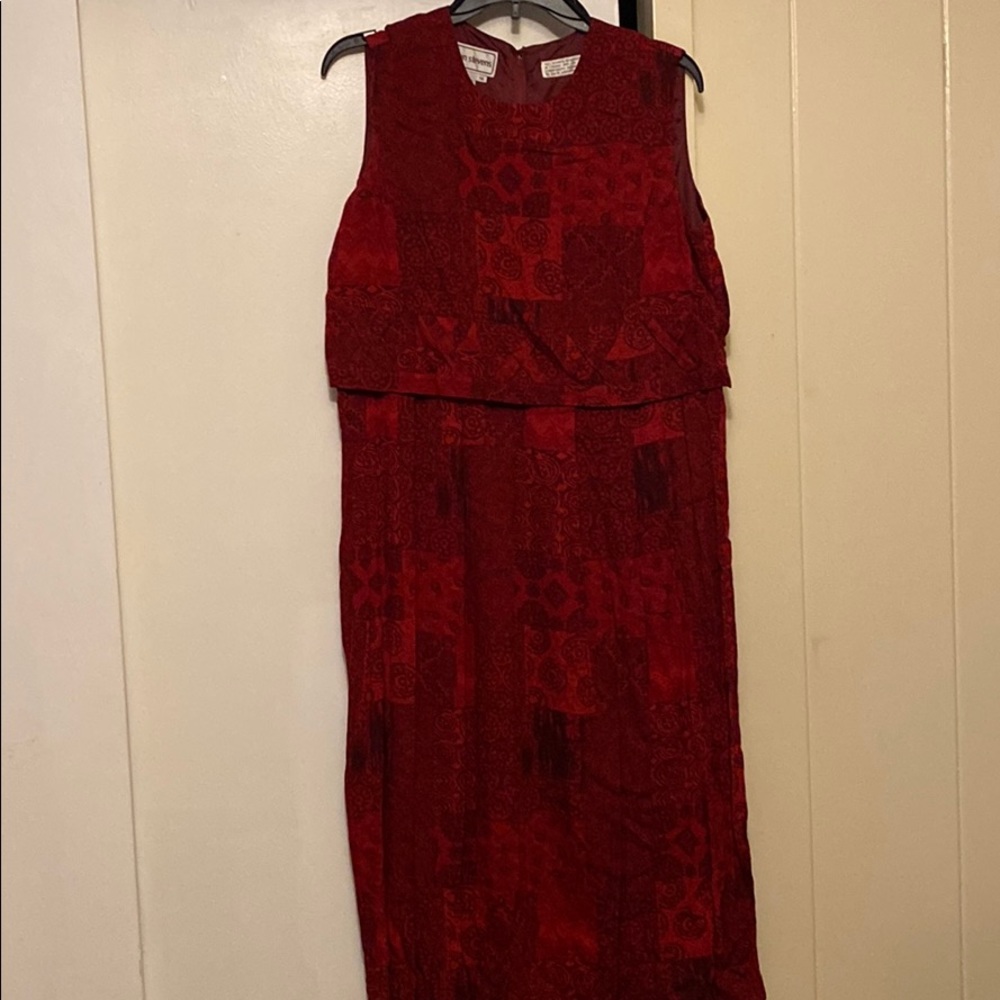 Gently Used Karin Stevens Maroon Sleeveless Dress